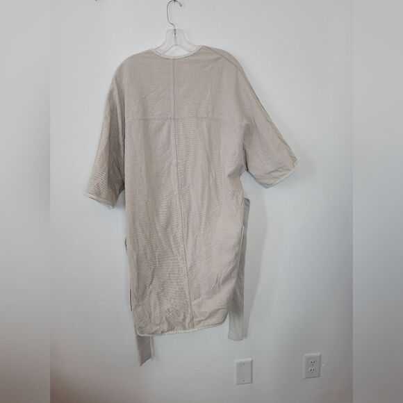 SCHAI Overcoat Linen Cotton Neutral Minimalist Lagenlook Oatmeal Oversized Small - Picture 10 of 16